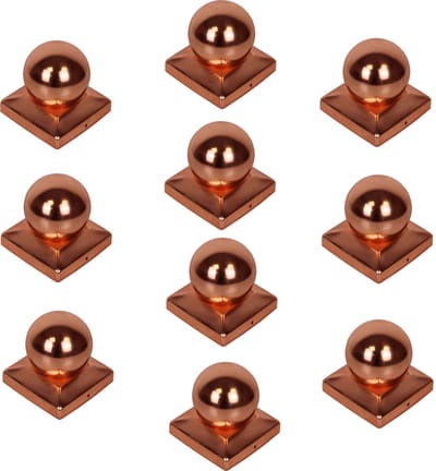 TRUTZHOLM - Paalkap Koper - 121 mm - Kogel - Afdekkap voor Palen 12x12 cm - Houtbescherming - 10 Stuks Set