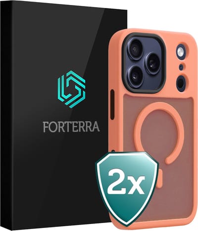 Hoesje 2 Stuks - Geschikt voor Apple iPhone 17 Pro - Magsafe Compatible - Sterk & Shockproof - Shock Proof Case - Back Cover - Telefoon Hoes - Perzik