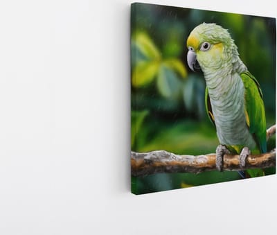 Saammp Canvas Schilderij - Papagaai - Natuur - Dieren - 20x20 - Foto op canvas - Wanddecoratie - Muurdecoratie Woonkamer - Slaapkamer decoratie - Canvas Print