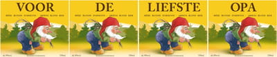 La Chouffe Bier etiketten 'Voor de Liefste Opa' (4 stuks) - Cadeau Opa - Waterafstotende Vinyl bier stickers