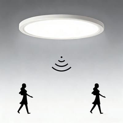 Epochglo LED Plafondlamp met Bewegingssensor - 18W, 1800 Lumen, Mikrogolf Sensor, 3 Werkmodi, Instelbare Schakeltijd (30s/120s/180s) - IP44 Waterdicht, Ultra Plat Design (Ø22cm) - Wit - Badkamerverlichting & Badkamerlamp