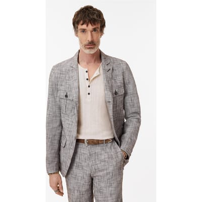 John Varvatos Notch Lapel Jacket With Front Panel And Hazelnut Size: 46 | Blazers Outlet | Heren | Grijs