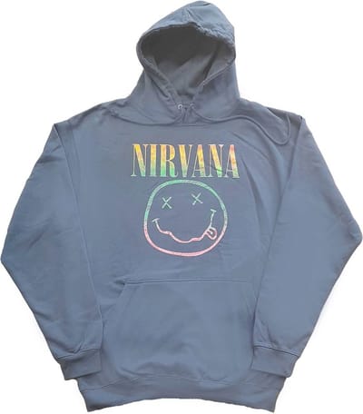 Nirvana - Sorbet Ray Happy Face Hoodie/trui - XL - Blauw