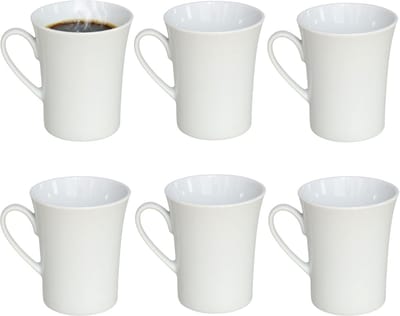 Gerimport Koffie / thee mok - 6x stuks - wit - 280 ml - mokken - porselein