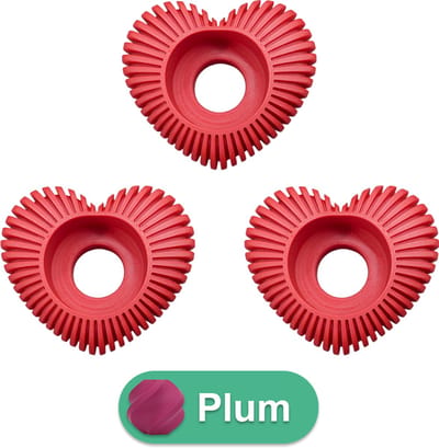 Waxinelichthouder Hart Gestreept - Plum - 3d geprint - Geschikt voor LED waxinelichtjes – Moderne woonaccessoire – Stijlvolle waxinelichthouder - 3 stuks