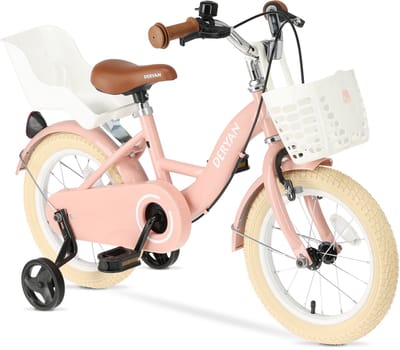 Deryan Zoey Kinderfiets 14 Inch - Verstelbare Fiets met Mandje - Roze
