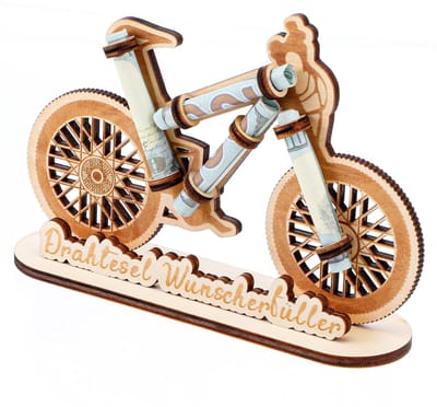 Dailygoods- Fiets Geldgeschenk Hout - Wensvuller - Creatief Cadeau - Decoratie - Duurzaam - Handgemaakt