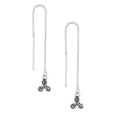EAR IT UP - Doortrekoorbellen - Keltisch - Threader - Geoxideerd 925 sterling zilver - 58 x 6 mm - 1 paar