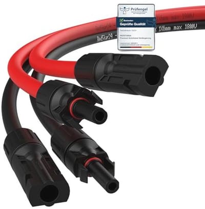 Zonne Kabel Verlenging 4 mm² - 1 tot 25 meter - UV-bestendig en Weerbestendig voor Zonnepanelen - Duurzaam en Eenvoudig te Installeren