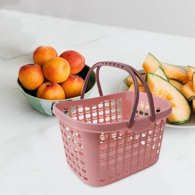 Plastic Winkelmandje met Handvat - Ideaal voor Fruit, Groenten en Picknicks - Handige Draagmand voor Thuis en Buiten
