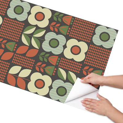 Coloray Meubel Wrap Folie - Groente Meubelfolie - 65x130 cm - Decoratiefolie Bloemenfolklore - Meubel Wrap Folie - Retro Meubelfolie - Plakfolie Meubels - Keuken decoratie - Bloemen en planten