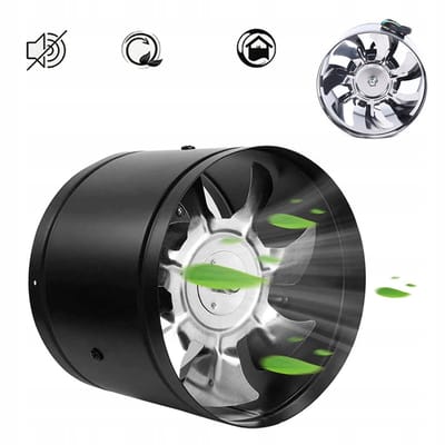 150mm 500m³/u 2-weg rechte ventilator - afzuigventilator - 40W - zwart - geluidsarm, sterke wind - axiale afzuigventilator