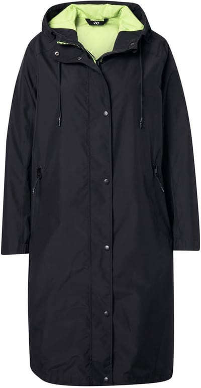 Laurasøn - Dames - Functionele mantel capuchon 2-wegrits - Zwart - Maat 44+
