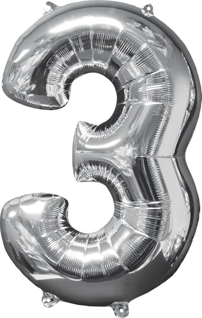 "3" FolieBallon, 43 x 66 cm