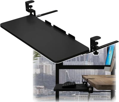 Toetsenbord Lade - Onderlegger Bureau - Comfortabel Werken - Uittrekbaar Ontwerp - 52-75 cm Breed - Houtkleur