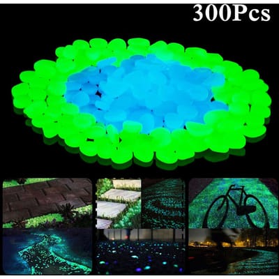 300 stuks gloeiende stenen buiten gloeiende decoratieve stenen tuin gazon lichtgevende kiezelstenen 300Pcs