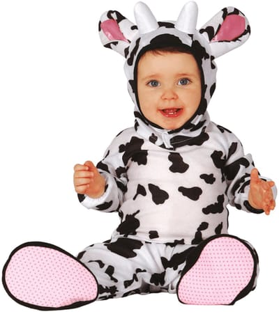 Fiestas Guirca - Jumpsuit Koe - 18-24 maanden - Carnavalskleding - Carnaval - carnavalskleding 2027 - Carnaval kostuum