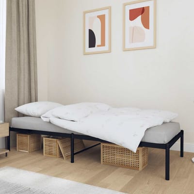 vidaXL - Bedframe - metaal - zwart - 75 - x - 190 - cm