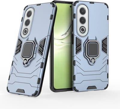 MobyDefend Hoesje - Geschikt voor Oppo A80 5G - Dubbelgelaagde Pantsercase Met Standaard - Blauw