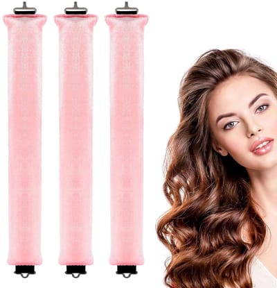 3 Stuks Hitteloze krultang - Heatless Curls - Haarkruller - Blowout Haar Rollers - Krulspelden - Haarrollers - Hittevrije Krullen - Krullen Zonder Hitte - haarrollers voor 's nachts - Krulspelden met haakjes - Voor Volumineuze Krullen - Roze