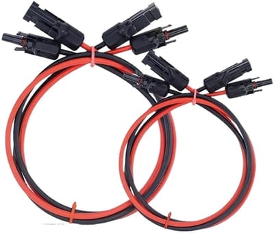 Zonnepaneel Verlengkabel - Solar Kabel - Energie Opwekken - Aluminiumlegering Connectoren - 3 Meter - Zwart