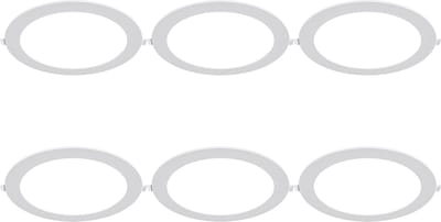 LED Paneel Slim Inbouw 6 Stuks - Kingtron Thin - 24W 2400lm 120° Bundelhoek - Helder/Koud Wit 6500K - IP40 - Rond - Wit - Ø298mm Buitenmaat - Ø275mm Zaagmaat