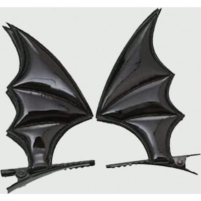 1 paar Dames Vleermuisvleugel Ontwerp Haarclip Straat Klauw Clips Haar Klauwen Haarspelden, Halloween one-size zwart