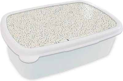 Broodtrommel Wit - Lunchbox - Brooddoos - Patronen - Confetti - Pastel - 18x12x6 cm - Volwassenen