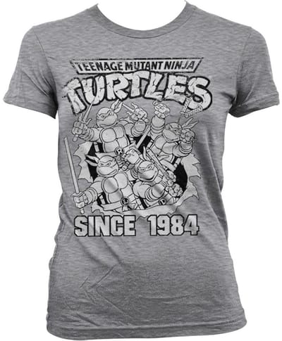 Teenage Mutant Ninja Turtles TMNT Distressed Since 1984 Girly Tee dames-T-shirt, heather-grijs