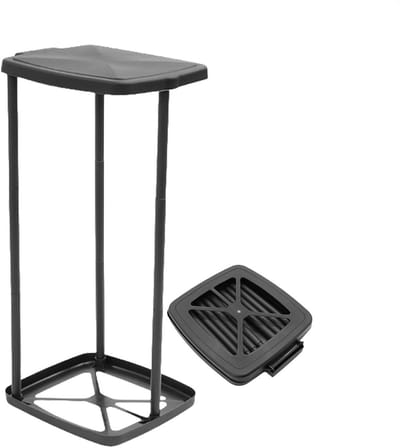 Vuilniszakhouder - Afvalcontainer - Buiten opruimen - Intrekbaar ontwerp - 34 cm hoog - Zwart