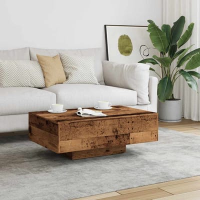 vidaXL - Salontafel - 85x55x31 - cm - bewerkt - hout - oud - houtkleurig
