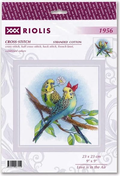 Borduurpakket RIOLIS - LOVE IS IN THE AIR - telpatroon om te borduren (compleet pakket)