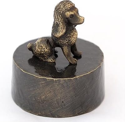 Konings Poedel zittend - Verbronsd Honden Asbeeld Dieren Urn Voor Uw Geliefde Hond