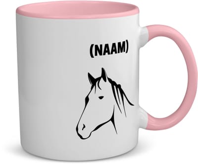 Akyol - paardrijden met eigen naam koffiemok - theemok - roze - Paardrijden - paardrijder - sport - 350 ML inhoud