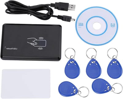 RFID Reader Writer voor ID Kaarten, USB Duplicator 125kHz met 5 Sleuteltags en Copier Functie