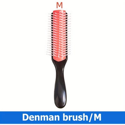 9-rijen ontwarrende haarborstel Denman Detangler haarborstel hoofdhuidmassager rechte natte kam voor vrouwen mannen salon krullend haarborstel black