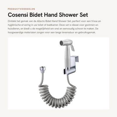 Dailygoods- Bidet Handdouche Set - Flexibele 150 cm Douche Slang - Handdouche - Hoogwaardige ABS/Brass - Duurzaam - Eenvoudige Installatie - Toilet Douche