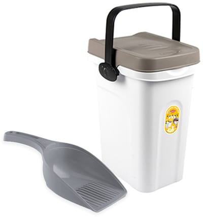 Voercontainer - Voerton - Voederton met deksel – 7 liter – Inclusief schepje – Luchtdicht – Geschikt voor 2,5 kg voer - Wit