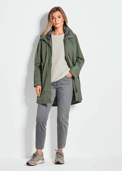 3-in-1-jas met uitneembaar doorgestikt vest - kaki - Gr. 38 van Goldner Fashion