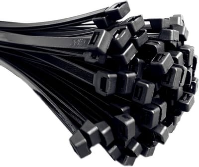 Kabelbinder zwart UV‑bestendig 2,5 x 200 mm — polyamide PA, weerbestendig - kabelbinder 2,5x200, zwarte kabelbinder UV bestendig, PA kabelbinder 200 mm, buiten kabelbinder 2.5 mm, kabelbinders zwart UV