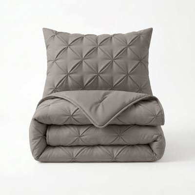 Sleeptime® 2 in 1 Dekbed zonder Overtrek Pintuck - Wasbaar Dekbed - 200x220 - Taupe/Grijs