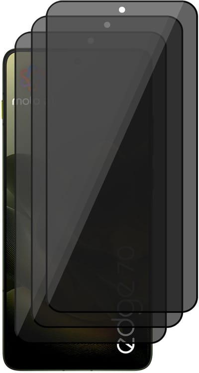 Privacy Screenprotector geschikt voor Motorola Moto Edge 70 – 3 Stuks – Full Cover Gehard Glas – Anti Inkijk – Privacy Filter