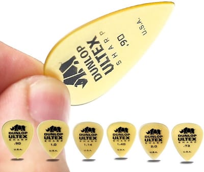 6 Stuks Plectrums – Diktes .73mm, .9mm, 1.0mm, 1.14mm, 1.4mm, 2.0mm – Plectrum voor Elektrische Gitaar & Akoestische Gitaar