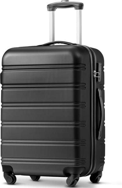 Merax harde handbagagekoffer 74,5x50,5x31,5 cm – zwarte hardcase koffer met 4 wielen – ABS