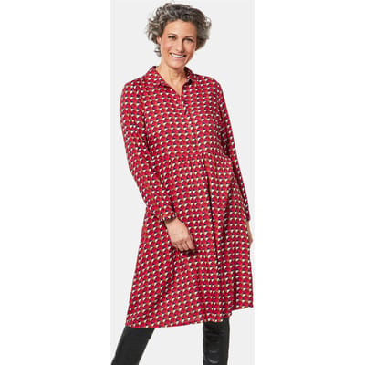 Vrijetijds-jurk - rood / gedess. - Gr. 20 van Goldner Fashion