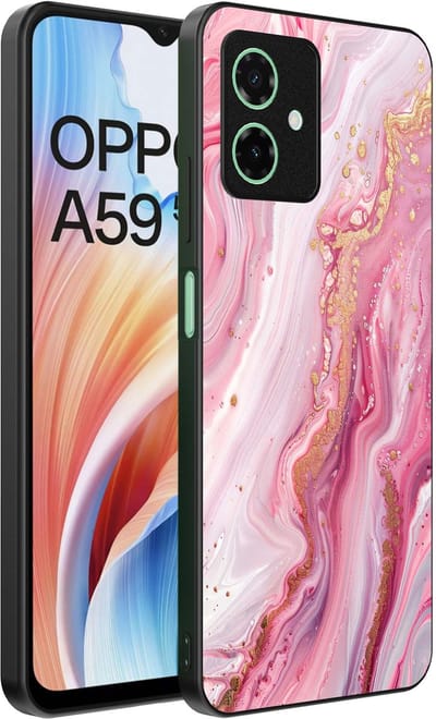 Smartphonica Telefoonhoesje Geschikt voor Oppo A59 met marmer opdruk - TPU backcover case marble design - Roze geschikt voor Oppo A59