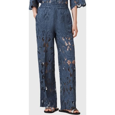 AllSaints Charli Emb Trouser Dusty Blue Taglia: 4 | Pantaloni Outlet | Donna | Blu