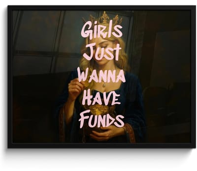 Poster in lijst - Fotolijst 80x60 cm - Posters - Kroon - Vrouw - Jurk - Opvallend - Posterlijst zwart - Decoratie - Wanddecoratie woonkamer - Muurdecoratie slaapkamer