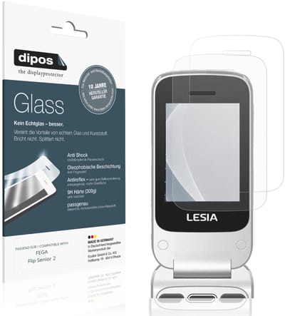 dipos – 2x Matte Pantserfolie geschikt voor FEGA Flip Senior 2 | 9H Screenprotector