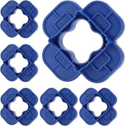 Set van 6 afstandhouders voor terrasplanken, ideaal gereedschap voor perfecte installatie, geschikt voor 1/4, 3/16, 5/16, 5/32 inch planken